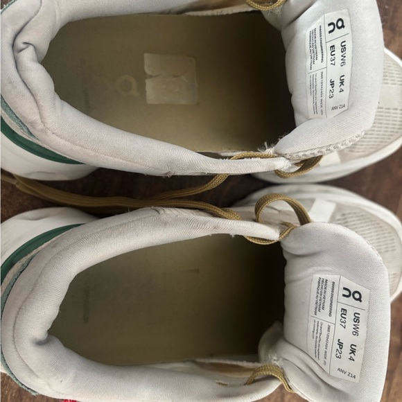 On Running White and Green Sneakers - Picture 3 of 7